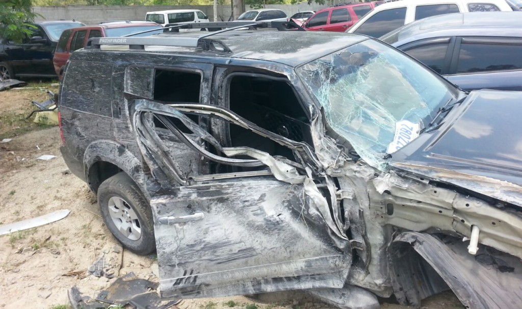 En estas condiciones quedó el vehículo en que se accidentó Gloria Reneé, "Nene".