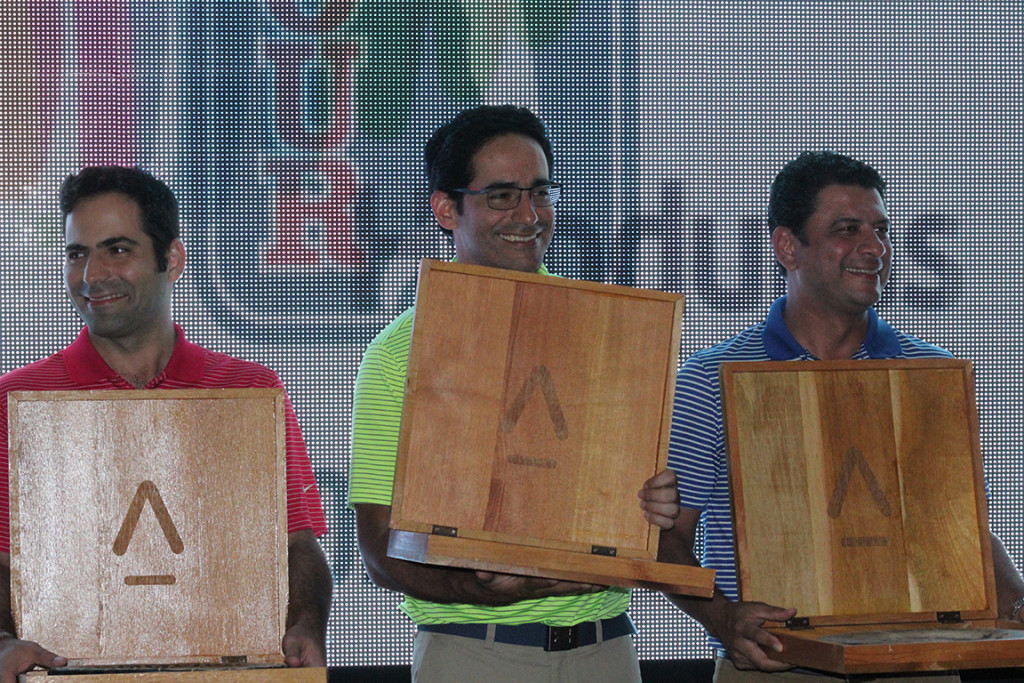 John Malouf, Mario Serna y Gerardo Calderón, ganadores del tercer lugar del ProAm. Foto HSI