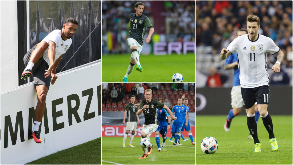 Los jugadores que se quedan fuera de la Euro2016 por Alemania. Reus es uno de ios cuatro. Foto DFB/Getty