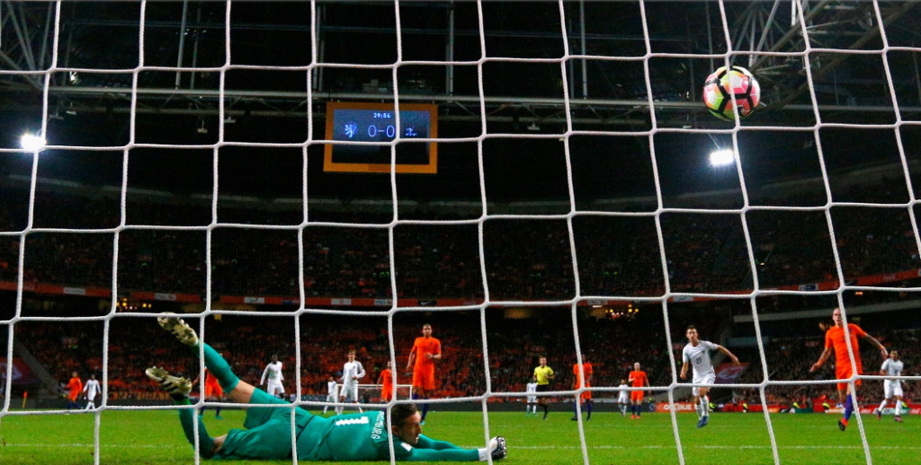 Momento del gol de Francia a los 30 minutos por Pogba. Foto FIFA/Getty