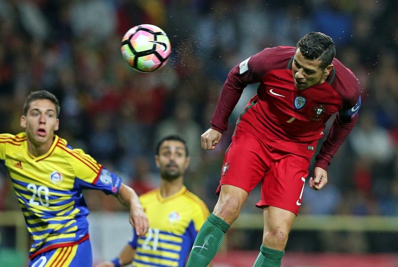 Cristiano lidera la goleada de Portugal frente a la débil Andorra