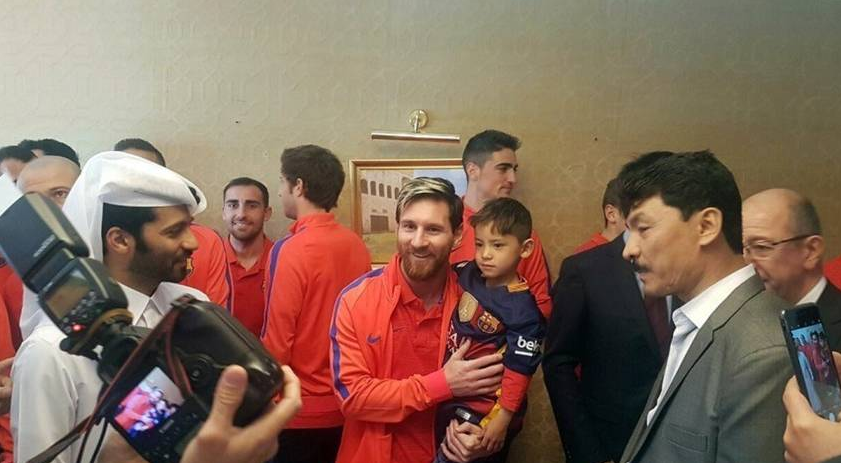 La evidente emoción de Murtaza al conocer a su ídolo, Lionel Messi