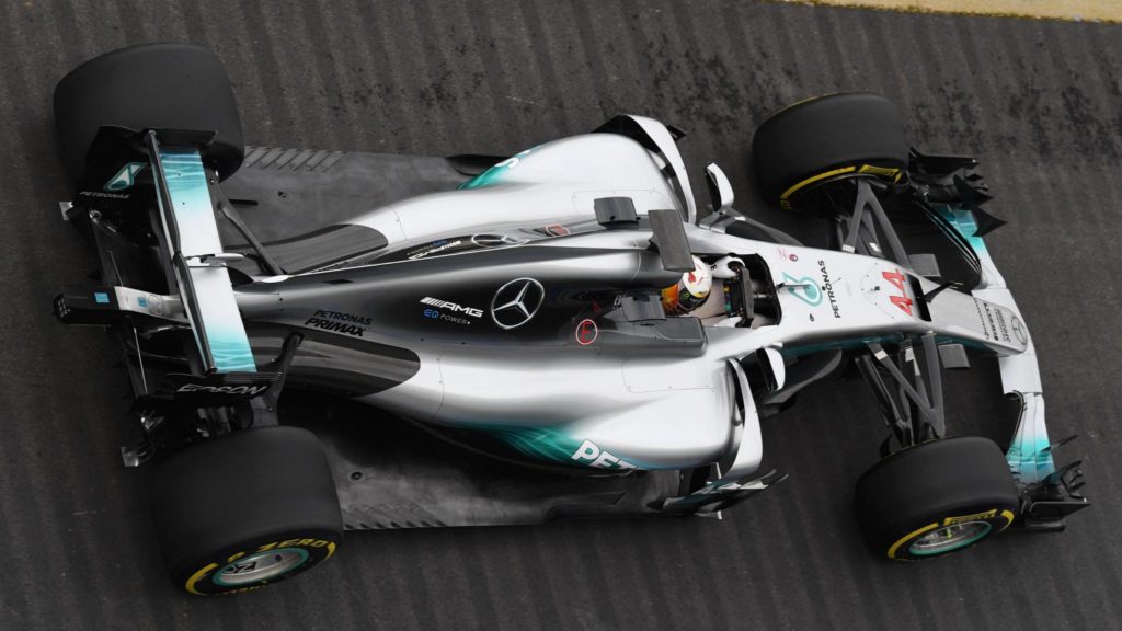 Lewis Hamilton (GBR) Mercedes-Benz F1 W08 Hybrid at Mercedes-Benz F1