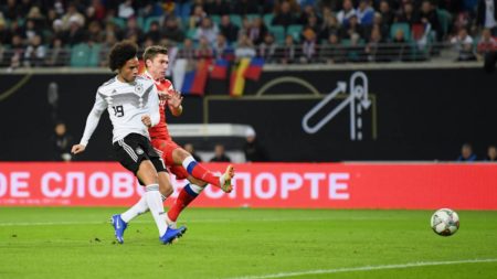 Leroy Sané abrió el marcador para Alemania frente a Rusia. Foto AFP