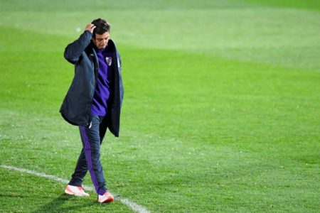 Marcelo Gallardo, dirige una sesión de entrenamiento