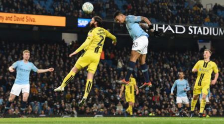 Gabriel Jesus, del Manchester City, anotó cuatro goles en el triunfo 9-0 de su club ante el Burton. Foto AFP