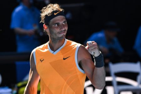 Rafael Nadal celebra su victoria sobre Tomas Berdych