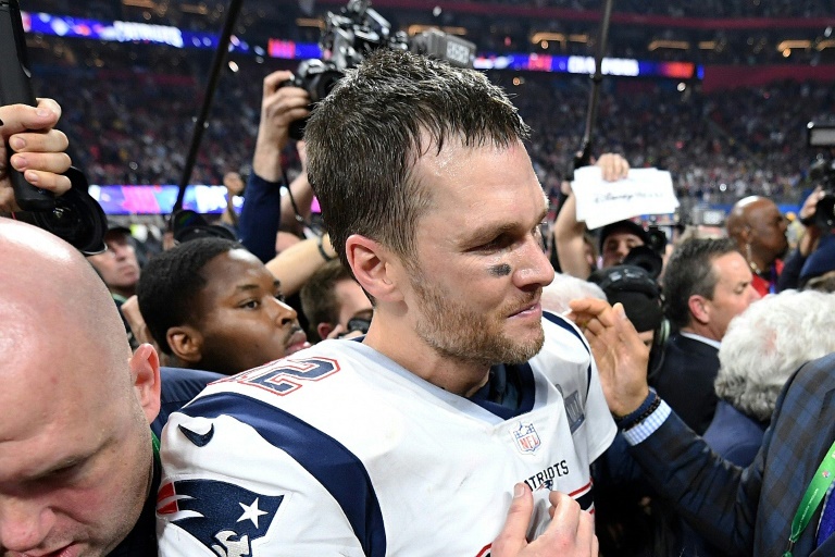 El quarterback de los New England Patriots Tom Brady celebra tras ganar el Super Bowl LIII