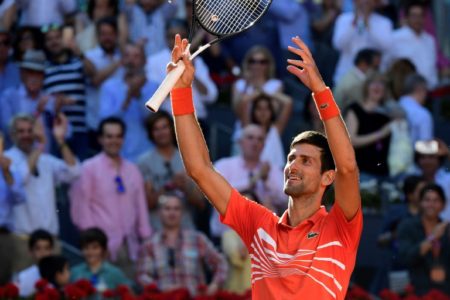 Novak Djokovic celebra su victoria. Foto AFP