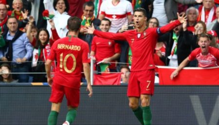 Portugal se impuso por 3-1 a Suiza y avanzó a la final del Grupo A de la Nations League con triplete de Cristiano Ronaldo. Foto AFP