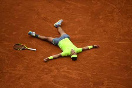 Rafa Nadal celebra su victoria en Roland Garros luego de vencer en la final