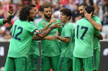 Los Merengues del Real Madrid lideran la tabla en España. Foto AFP