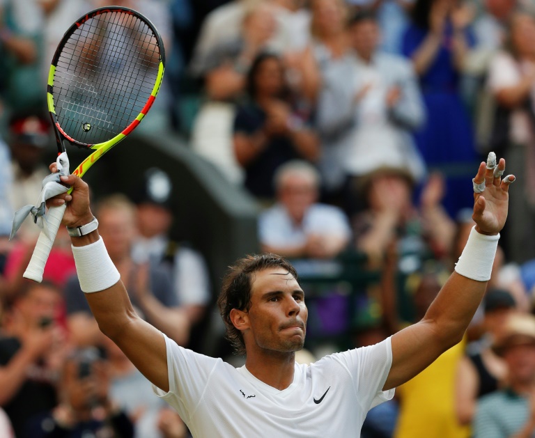 Rafael Nadal celebra su triunfo sobre el australiano Nick Kyrgios