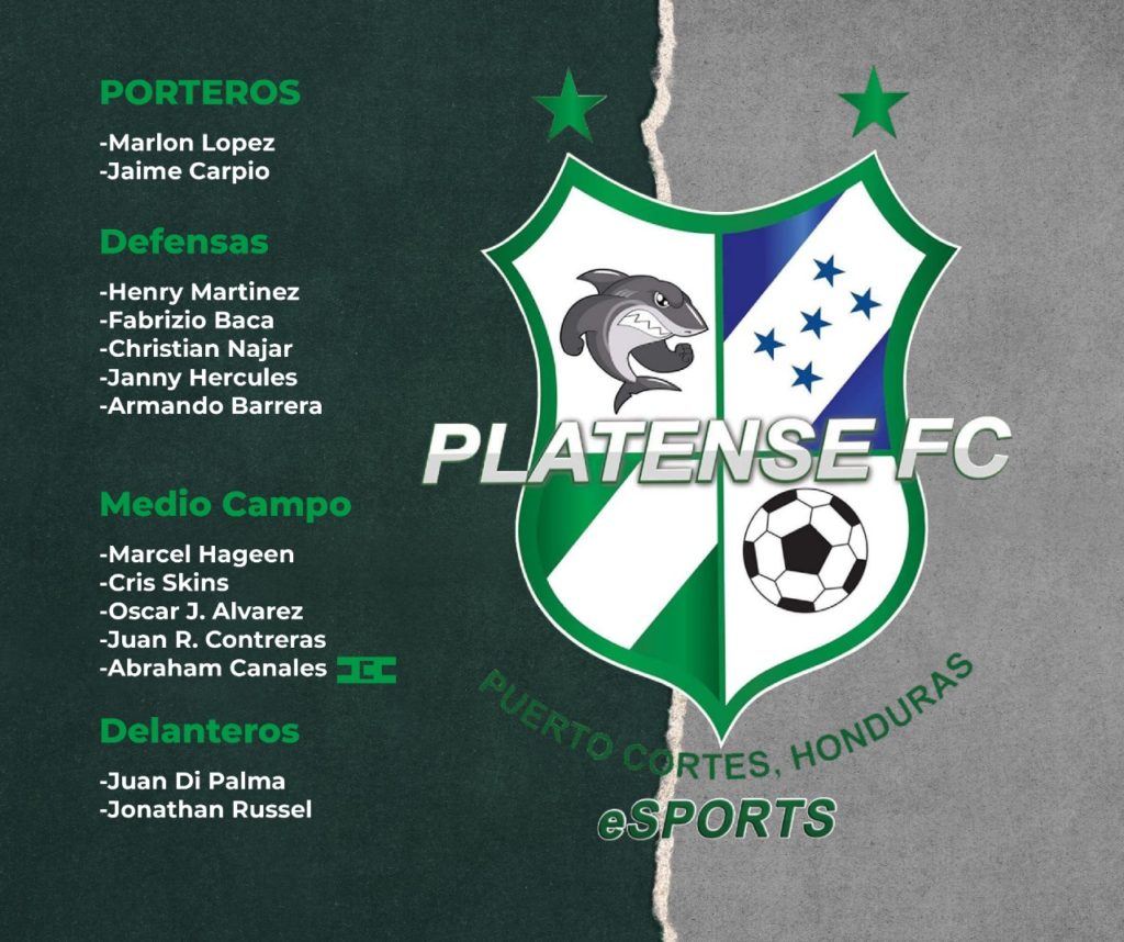 Alineación del Platense FC en el eSports.