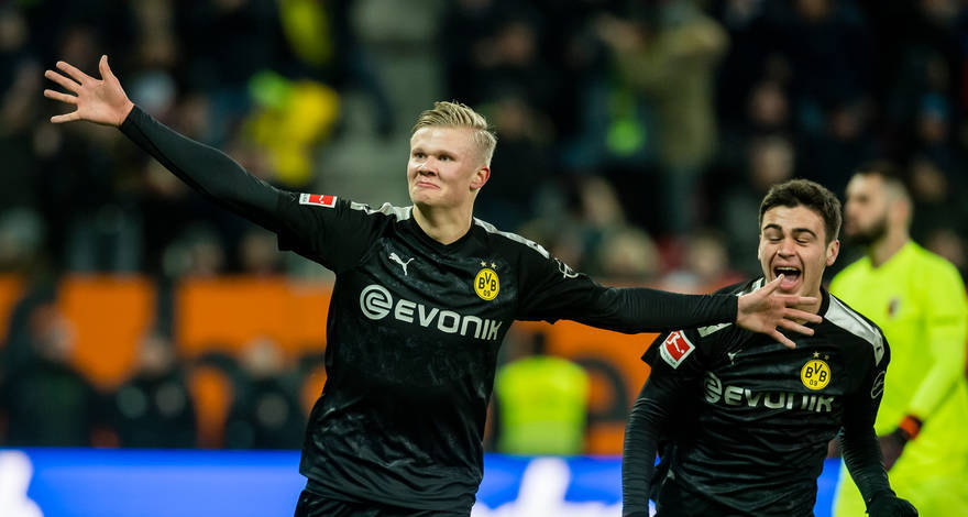 Haaland debuta con triplete en remontada del Dortmund ante FC Augsburg