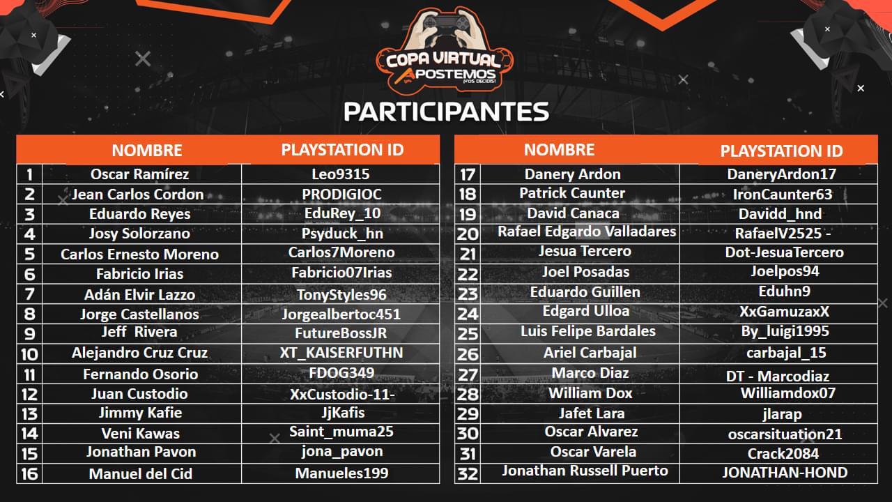 Copa Virtual Apostemos: definidos los 32 gamers del torneo