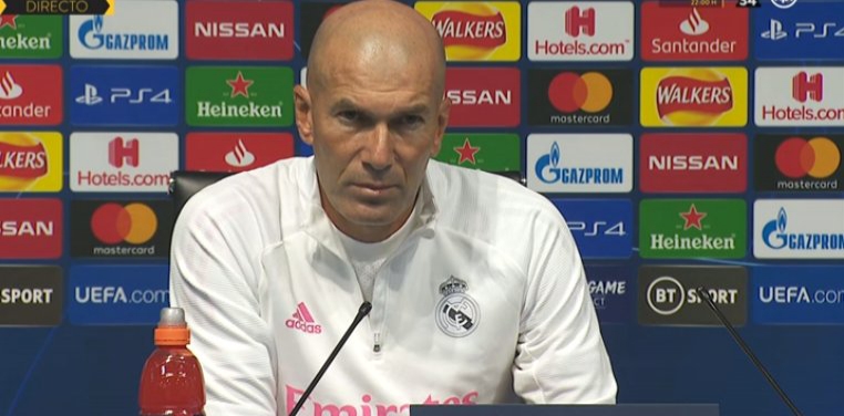 Zidane en rueda de prensa. Foto Real Madrid TV