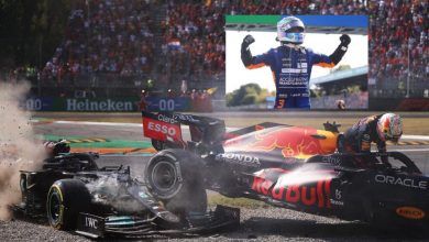 Ricciardo triunfa en Monza, Hamilton y Verstappen protagonizan accidente
