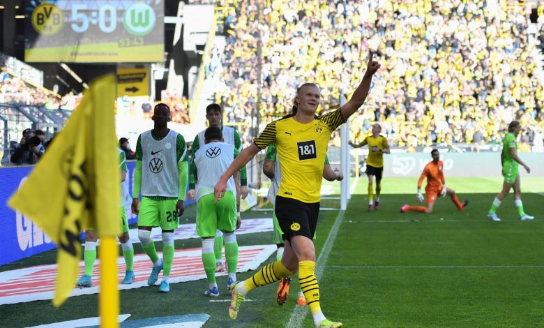 Haaland regresa al gol y el Dortmund golea al Wolfsburgo