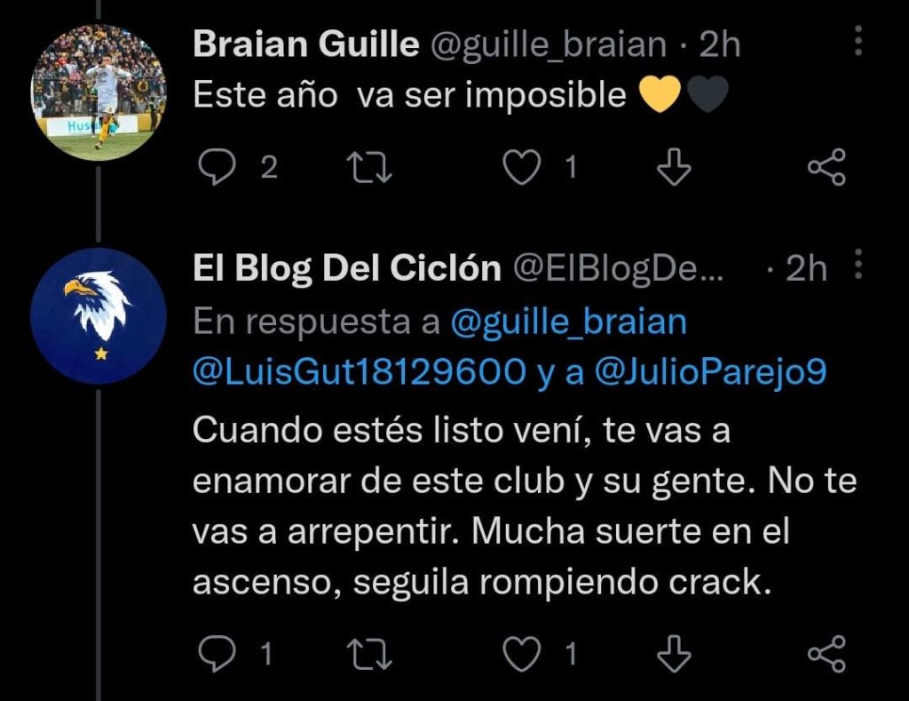 Braian Guille respondió al "Blog del Ciclón".