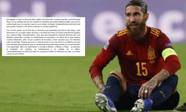 Sergio Ramos anuncia su retiro de la selección Española