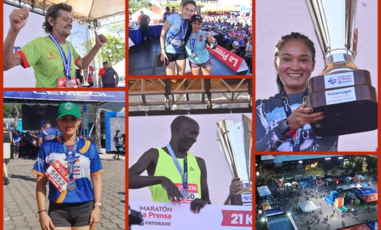 Yessica Espinal y Koskei Kibet ganadores de la maratón La Prensa 2023