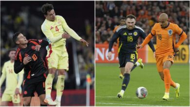 Colombia vence a España; Holanda da cuenta de Escocia