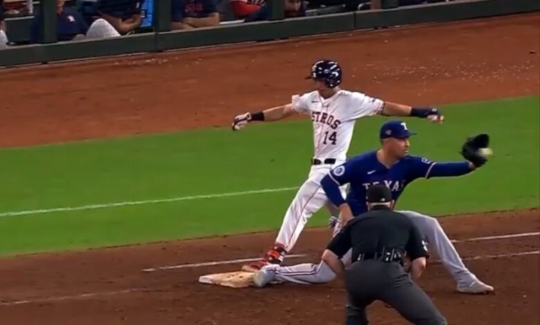 Astros caen 2-1 con Rangers con escandalosa actuación arbitral